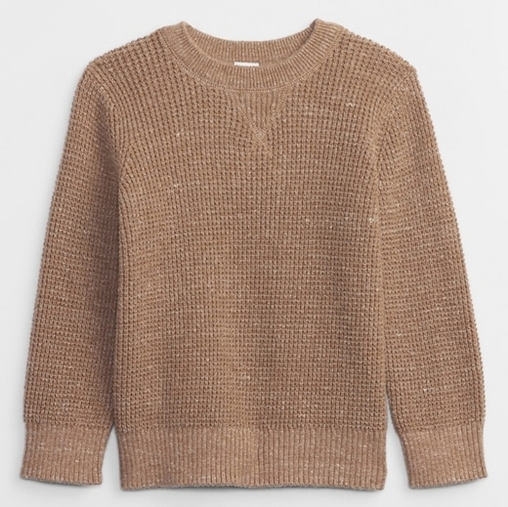 GAP Brown Crewneck Waffle Knit Sweater